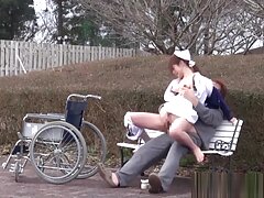 Naughty Asian nurse enjoys hot outdoor sex